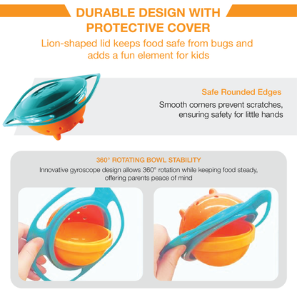 OPESMART™ GyroTots 360° Spill-Proof Snack Bowl | Anti-Spill Rotating Design for Toddlers